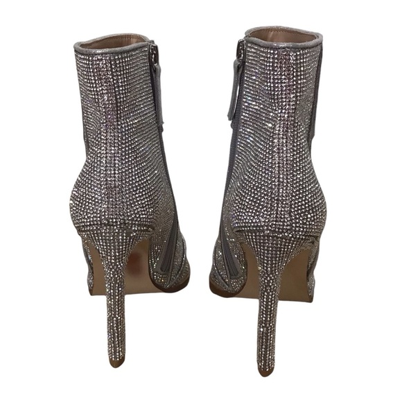 AQUA Women’s Valry Snip Toe Rhinestone Stretch High Heel Booties - Picture 11 of 16